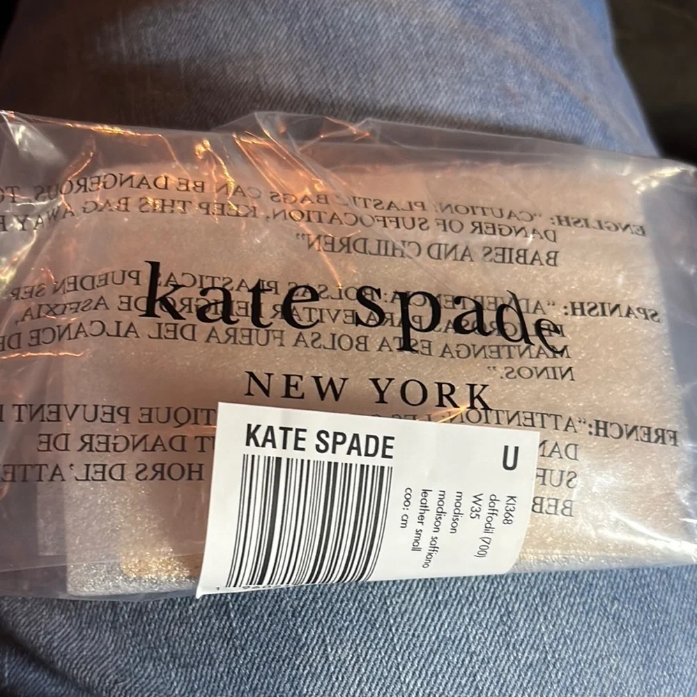 Kate Spade Madison Saffiano Leather Daffodil Yellow Card Holder NEW